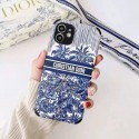 複雑な花柄 自然風 ディオール iphone13mini/13proハードケース 綺麗 女子向け Dior iphone12/12pro maxカバーケース ピンク 青色 黒 三色 アイフォン11/11proケース 