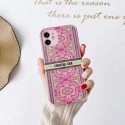 複雑な花柄 自然風 ディオール iphone13mini/13proハードケース 綺麗 女子向け Dior iphone12/12pro maxカバーケース ピンク 青色 黒 三色 アイフォン11/11proケース 