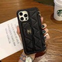 Chanel/シャネル iphone 12/12pro maxスマホケース カードボケっと付き ファッション 高級革 おしゃれ アイフォンxs/x/xs maxカバー ストラップ付き 女子