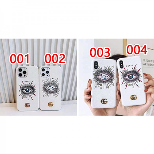 白い シンプル グッチ iphone13/13pro maxカバー 革製 金属GGロゴ アイフォン12s pro max/12miniハードケース 目柄 個性 男女通用 iPhone11/11 pro/xsカバー