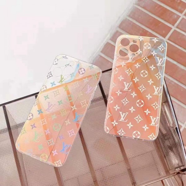 LOUISVUITTON ルイヴィトン アイフォン13/12miniスマホケース シンプル 可愛い ヴィトン iphone12promax透明ケース 彩り 虹見ない色 iphone11/11proハードケース 女子