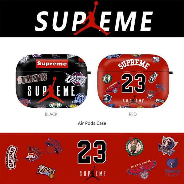 Supreme x Jordan Air pods proケース防塵Air pods1/2/3ケース 耐衝撃 落下防止 メンズ レディースAir pods proケース保護 軽量