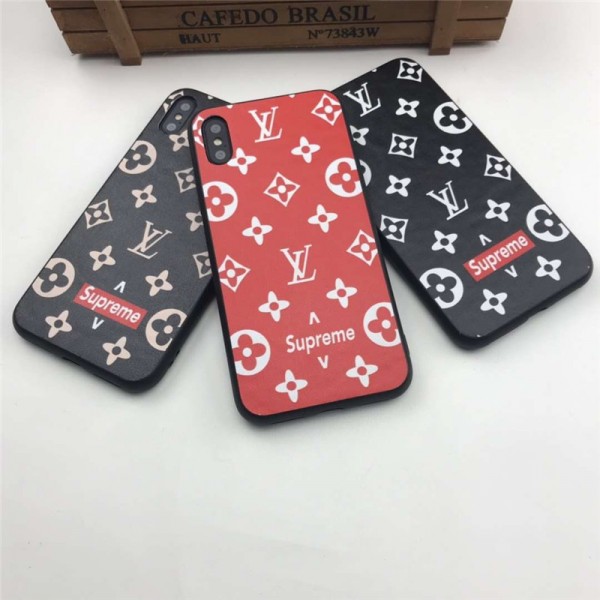 ルイヴィトン iphone xr/xs maxケース 高級コラボ シュプリーム アイフォンxs/xカバー  モノグラム supreme iphone 6s/7/8plusケース 個性ジャケット