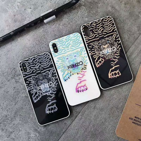 ケンゾー Kenzo iphone xs/xr/xs maxケース ブランド ガラス背面 超薄型 耐衝撃 iphone x/7/8plusカバー 芸能人愛用