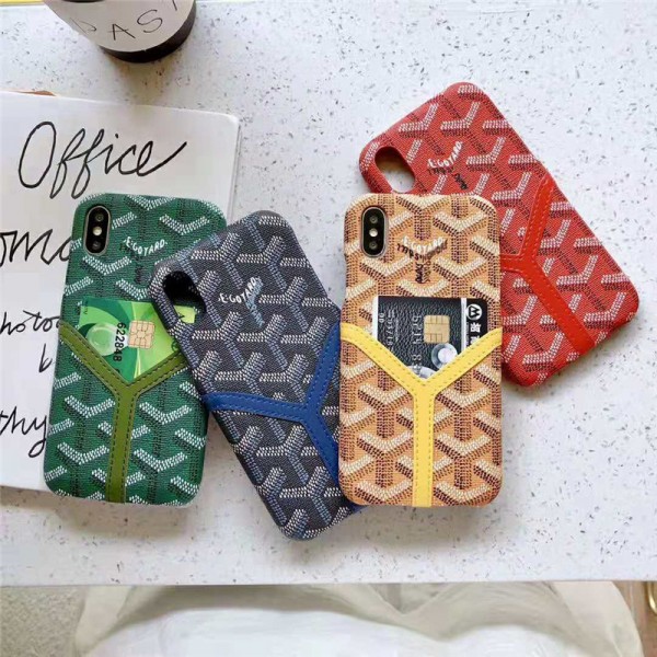 Goyard ゴヤール iphone xrケース ブランド iphone xs maxカバー カード入れ 人気 iphone xs/x/8Plusケース オシャレ 芸能人愛用 激安販売