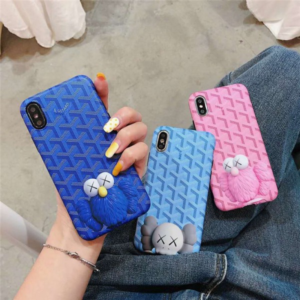 Goyard ゴヤール kawsコラボ iphone xrケース ブランド iphone xs maxカバー オシャレ 人気 iphone xs/x/8Plusケース カートン 芸能人愛用 激安販売