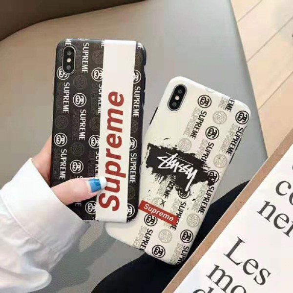 supreme stussy iphone xr/xs maxケース個性ブランド iphone 10s/xsケースオシャレ潮流 アイフォン 8/7 plusケース男女兼用