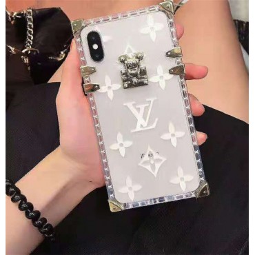 lv ルイヴィトン iphone xr/xiケースブランド iphone xs/11 maxケースモノグラム 透明 iphone 8/7 plusケースお洒落ファッショントランク