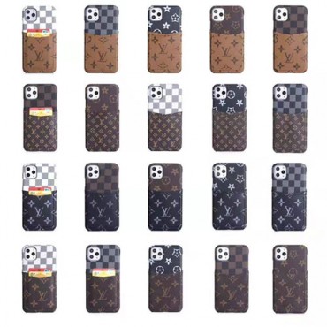 LV ルイヴィトン iphone11/11pro maxケースブランド ビジネス風 iphone xr/xs maxケース背面カード入れGalaxy s10/note10/s9 plusケース お洒落モノグラム ダミエ アイフォンx/8/7