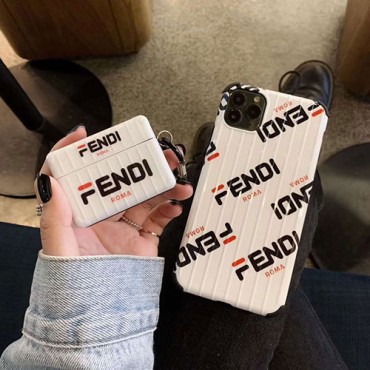 Fendi フェンデイ ブランド iphone11/12pro maxケース かわいいペアお揃い アイフォン11ケース iphone xs/x/8/7ケースiphone 11/x/8/7スマホケース ブランド LINEで簡単にご注文可iphone x/8/7 plusケース大人気ブランドエアーポッズ プロ収納ケース