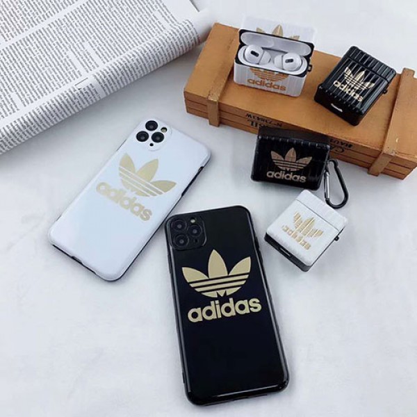 Adidas アディダス ブランド iphone12/12pro maxケース かわいいモノグラム iphone11/11pro maxケース ブランドブランドエアーポッズ プロ収納ケースAirpods pro3ケース メンズ レディース Air pods proケース 防塵 落下防止