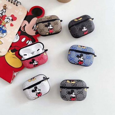  Gucci グッチ Disney ディズニーコラボ  ブランドエアーポッズ プロ収納ケースAir pods1/2/3ケース 耐衝撃 落下防止Air pods proケース保護 軽量 Air pods proケース 防塵 落下防止