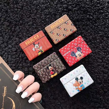 Lv/Gucci disneyディズニーコラボ  Air pods1/2/3ケース 耐衝撃 落下防止Air pods proケース保護 軽量Air pods 3/2/1ケースブランド Air pods proケース 防塵 落下防止