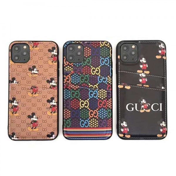 ブランドGucci disney ミッキーコラボGalaxy s20/note10/s10/s9 plusケースジャケット型 2020 iphone12ケースカード入れ