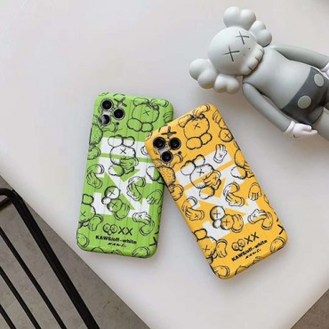 kaws&off-whiteブランド iphone12/11pro maxケース かわいいペアお揃い アイフォン12/11ケース iphone xs/x/8/7 plus/se2ケースファッション セレブ愛用 激安個性潮 iphone x/