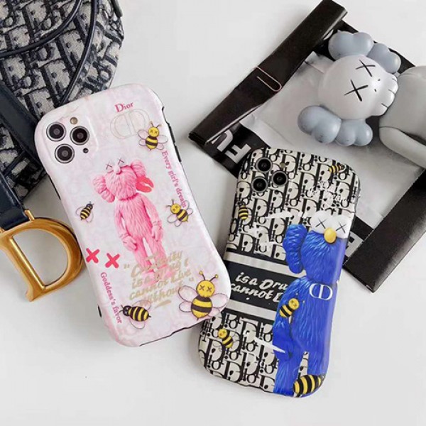 Dior ディオール女性向け iphone 11/xr/xs maxケースiphone 7/8 plus/se2ケース ビジネス ストラップ付きファッション セレブ愛用Kaws iphone12/11pro maxケース 激安メンズ iph