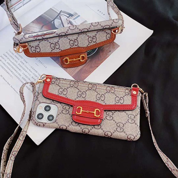 Gucci/グッチ女性向け iphone 11/xr/xs maxケース ビジネス ストラップ付きアイフォンiphone x/8/7 plus/se2ケース ファッション経典 メンズジャケット型 2020 iphone12ケース 高級 人気