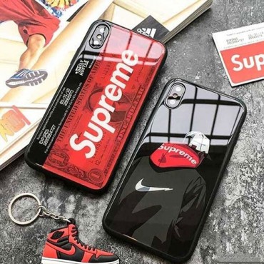 Supreme x Nikeコラボiphone12/12mini galaxy s20ケースガラス表面 iphone12/11pro maxケース 激安 ファッションiphone xr/xs max/11pro/se2ケースブランド