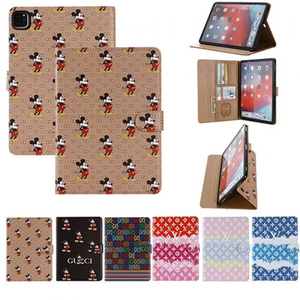 Gucci x Disneyディズニーコラボ モノグラム ダミエ アイパッド 6/5/4/3/2ケース 手帳型iPad ミニ5/4手帳型カバー ブランドパロディ?レプリカ日本未入荷iPad Proケース 9.7インチ 2018/2017新型